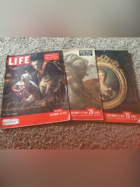 Set of 3 Vintage Life Magazines
